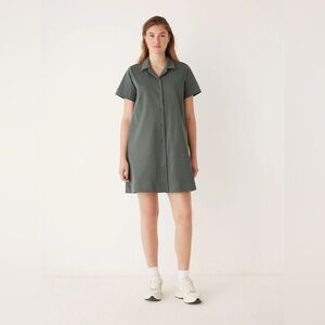 Frank & Oak: Flex Camp Collar Dress in Teal Grey